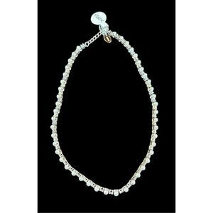 Shashi Classique Pearl & Rhinestone Necklace in Silver New